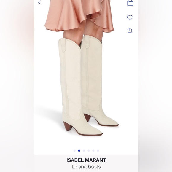 Isabel Marant Shoes - ISABEL MARANT LIHANA SUEDE CANVAS IVORY TALL KNEE BOOTS $1490 38